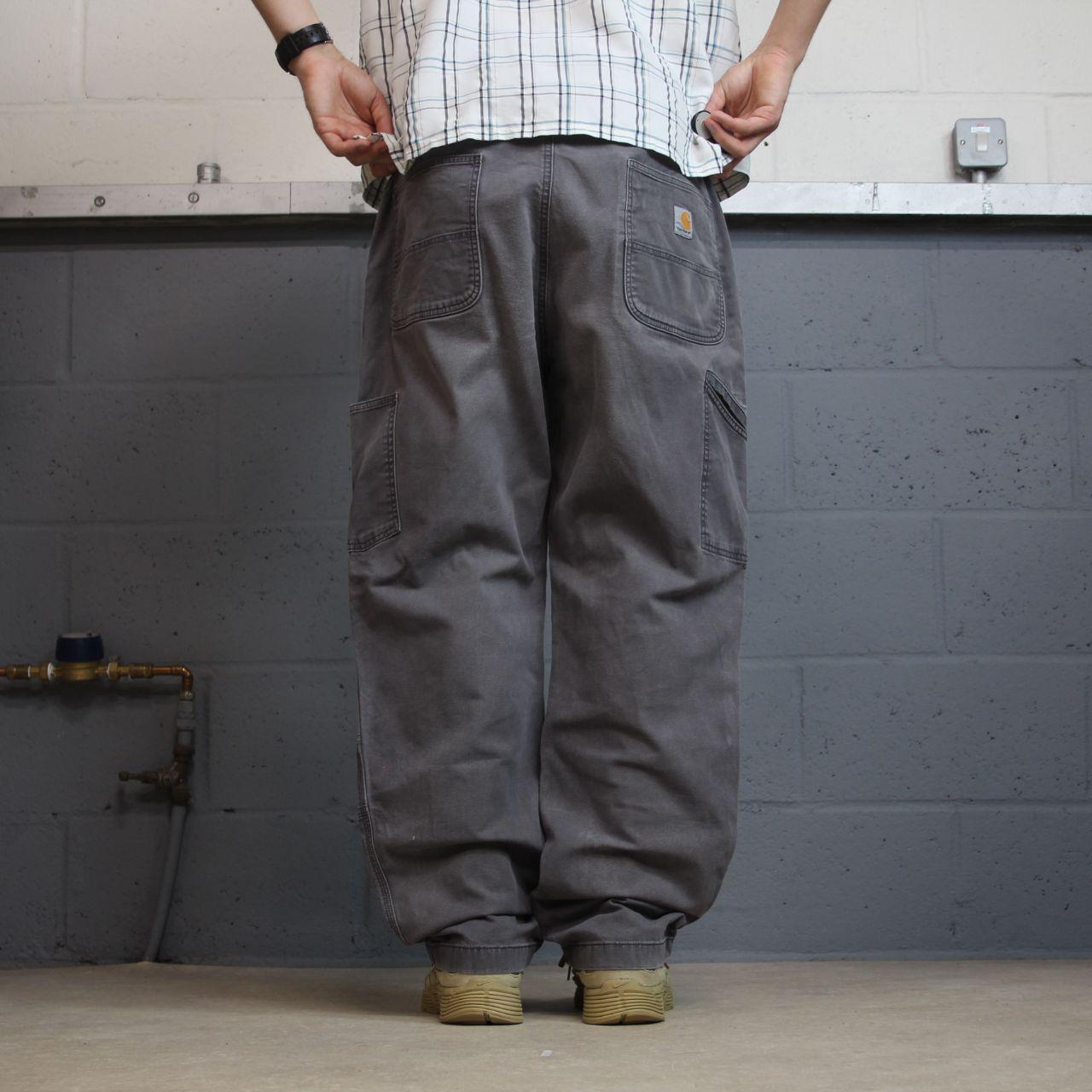 Carhartt double knee cargo jeans grey W42L32 Relaxed fit canvas carpenters, workwear skate pants