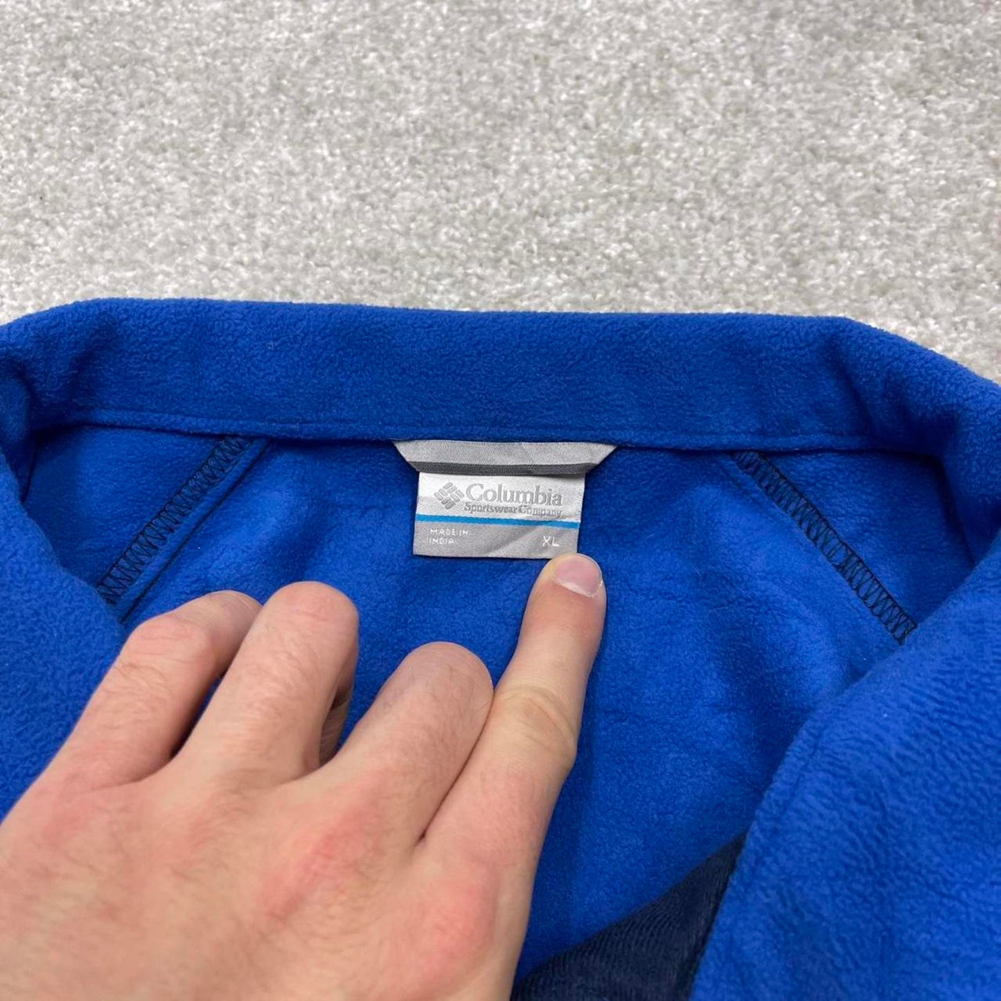 00s Columbia technical windbreaker jacket men's blue y2k style soft shell adjustable autumn