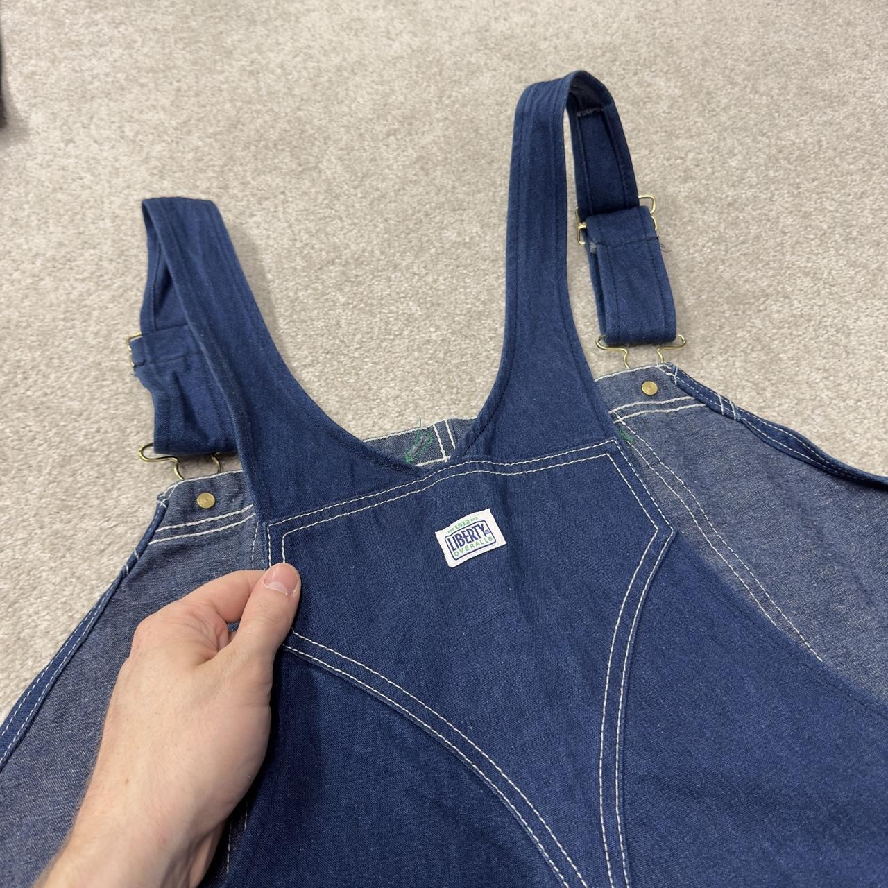 Vintage baggy denim Dungarees loose y2k blue Liberty workwear bib & brace overalls utility