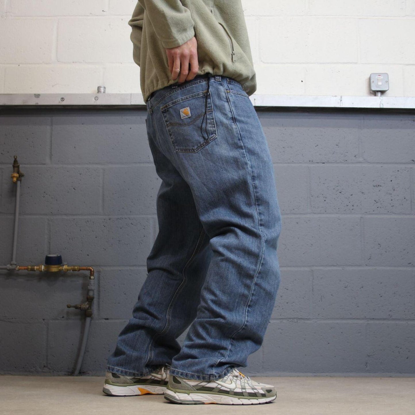 Y2K vintage Carhartt workwear jeans blue Loose straight leg denim skate style work pants