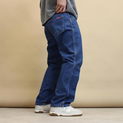Blue Dickies jeans W38 loose denim 90s style skater jeans patch logo