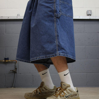 Lee baggy carpenter shorts cargo blue Loose leg workwear skater jorts