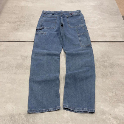 Blue Wrangler carpenter jeans W36L34 loose cargo skater style jeans