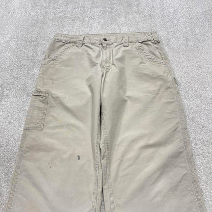 Y2K baggy fit Carhartt work pants wide leg beige Loose skater cargo carpenter trousers