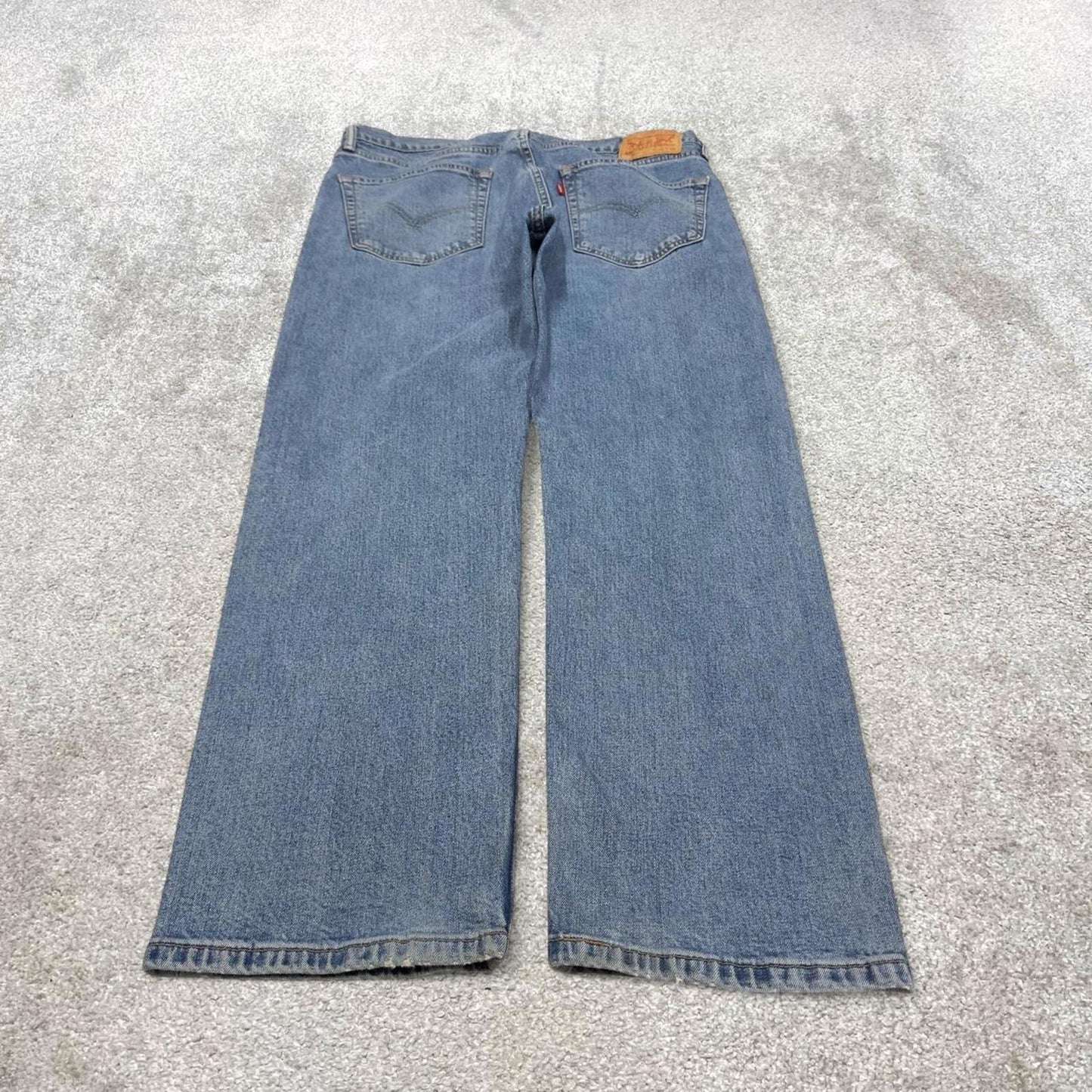 Blue Levis 505 jeans W36L29 straight leg y2k style pants red tab logo