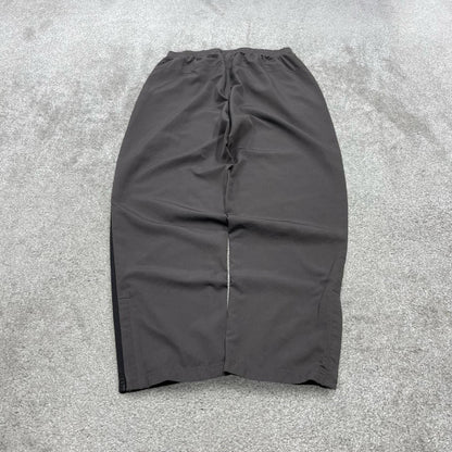 Vintage y2k baggy Under Armour tracksuit bottoms grey Wide leg print logo track pants ankle zips