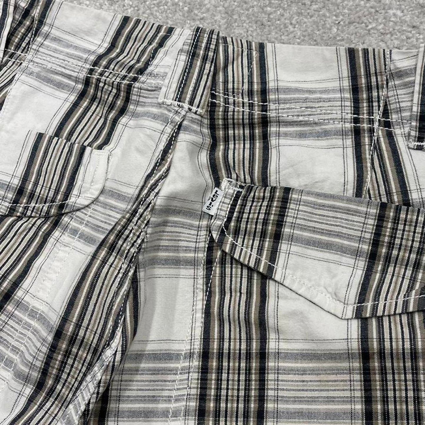 Y2k loose Levi's checkered shorts skater style white Loose check summer festival shorts