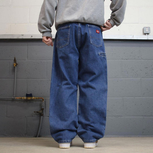 Y2K baggy Dickies double knee carpenter jeans blue Loose denim skater style cargo pants