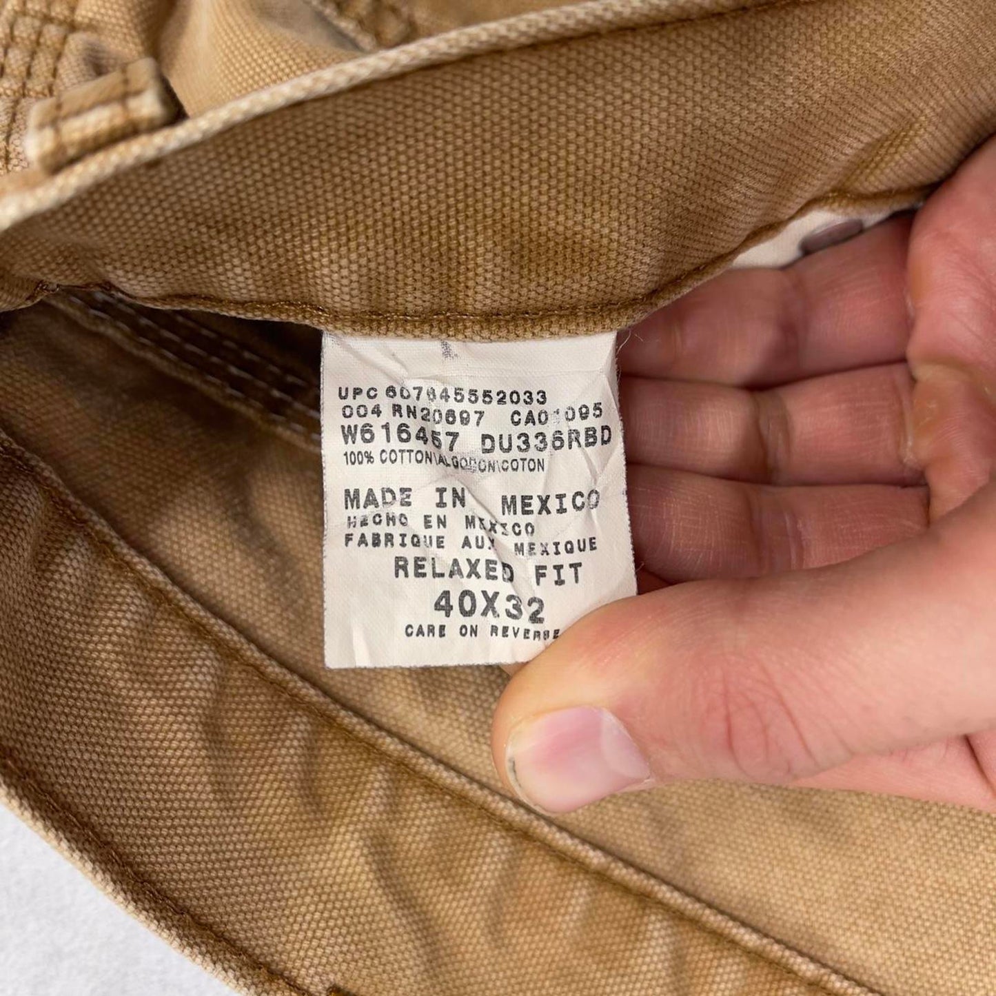 Dickies carpenter jeans W40 L29 Tan wide leg baggy canvas skate pants