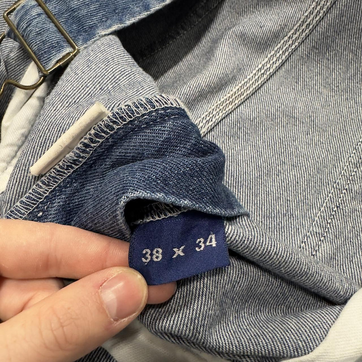 Vintage denim dungarees 00s USA works overalls blue Patch logo and adjustable straps