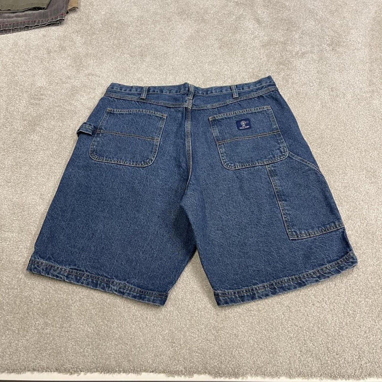 Baggy denim cargo shorts carpenter blue RK Brand loose skater style summer jorts