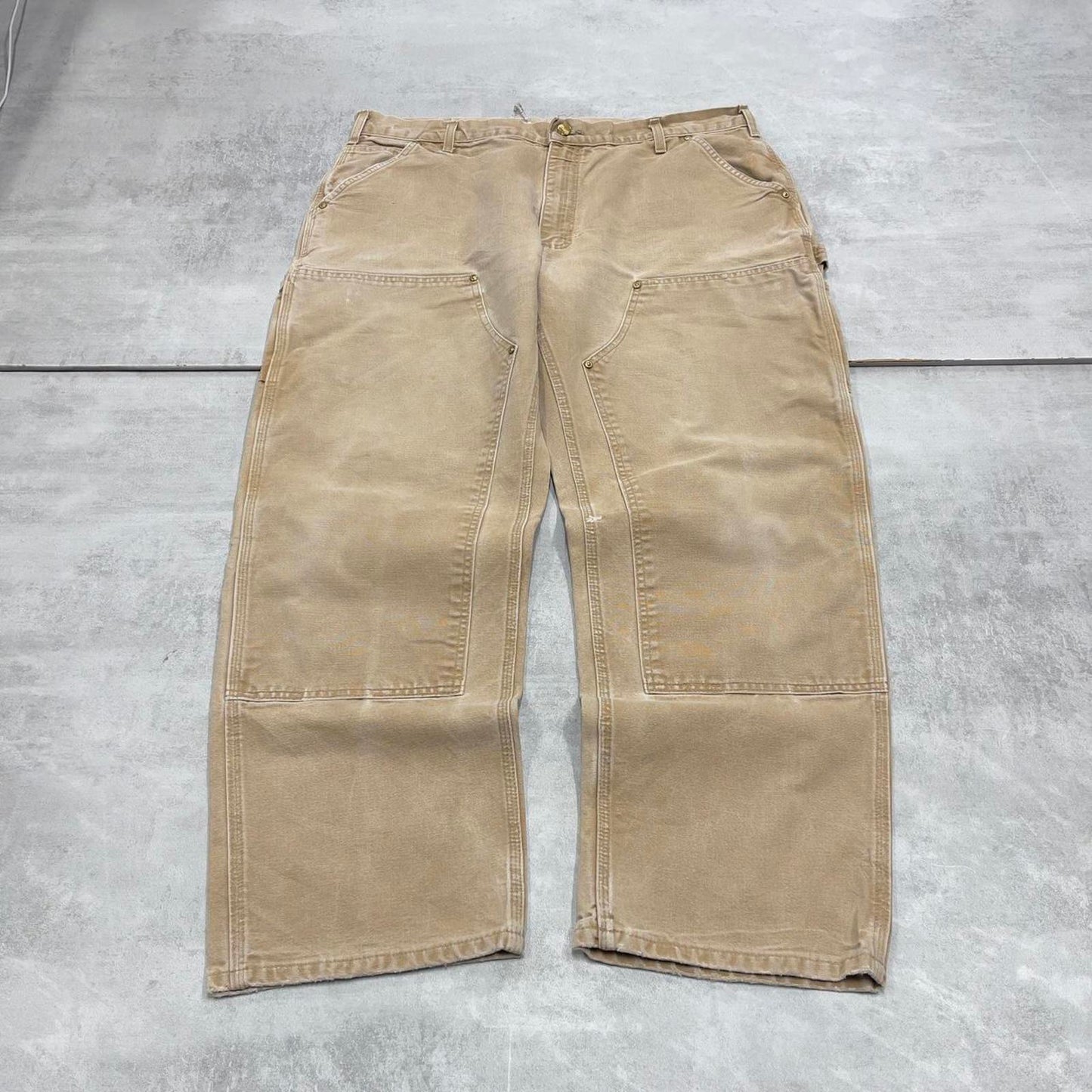 Vintage Carhartt double knee carpenter jeans W38L29 tan baggy 90s style skater cargos