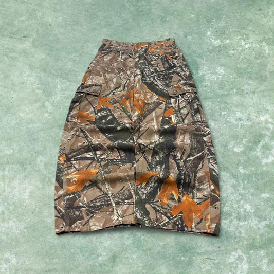 Y2k Small camo cargo pants wide leg brown Loose Outfitters Ridge tree camouflage pants