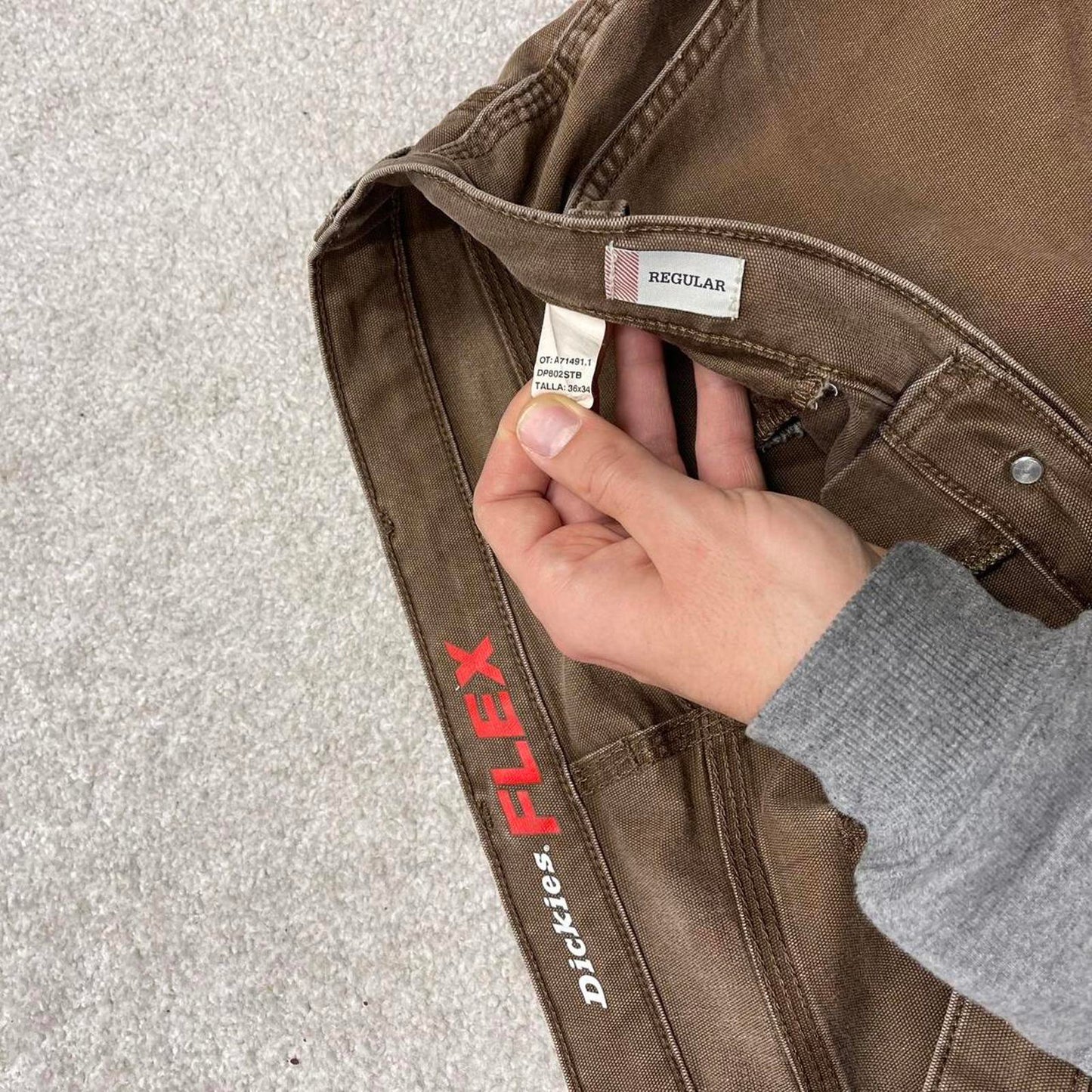 90s Dickies carpenter jeans workwear W36L34 00s skate style brown canvasy worker cargos