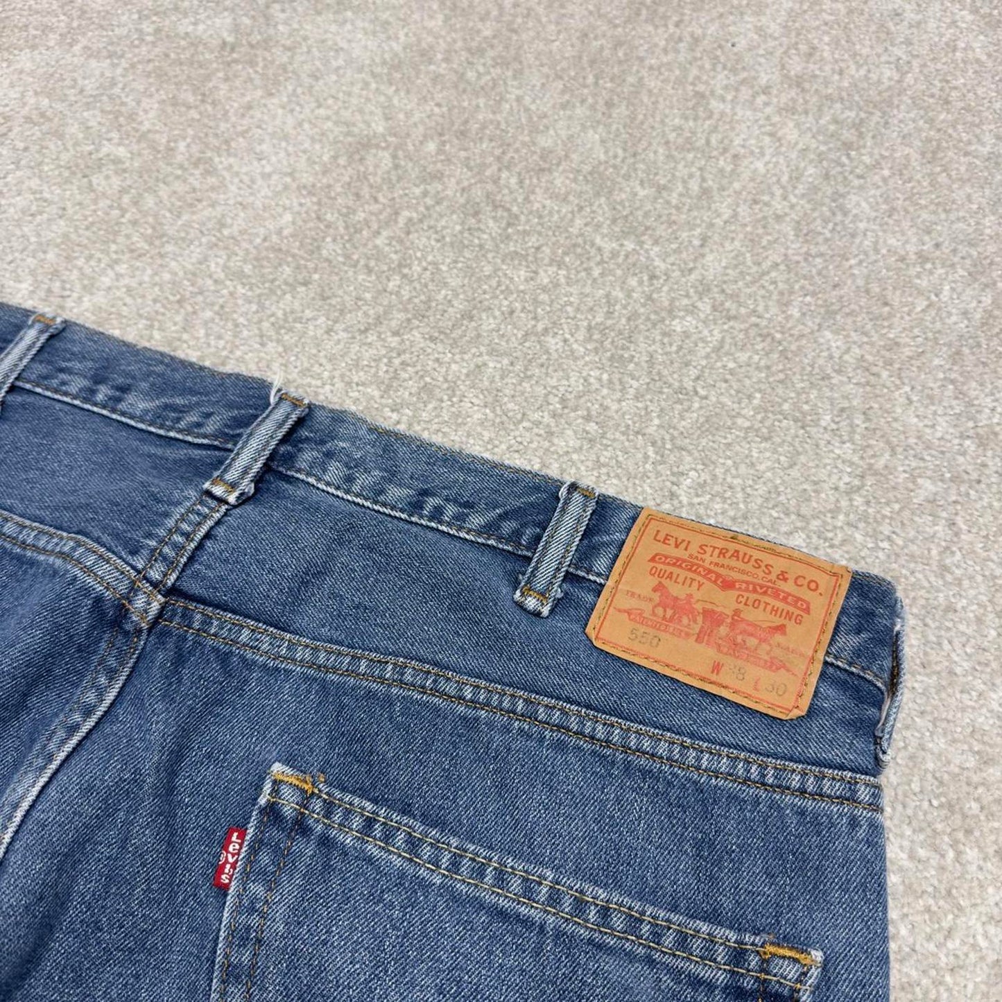 Vintage y2k Levis 550 jeans blue Casual style 5 pocket 100% cotton denim pants