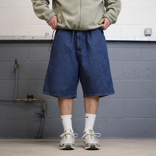 Y2k baggy Wrangler shorts skater style blue Denim loose leg summer festival jorts