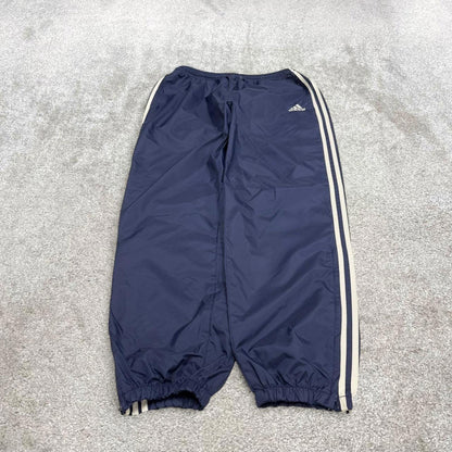 Y2k baggy Adidas tracksuit bottoms L 00s style sportswear joggers unlined track pants logo trackies