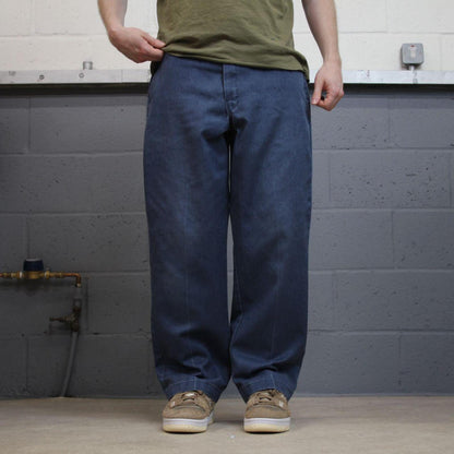 Dickies skater work pants navy loose straight leg fit Chino style skate trousers