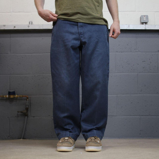 Dickies skater work pants navy loose straight leg fit Chino style skate trousers