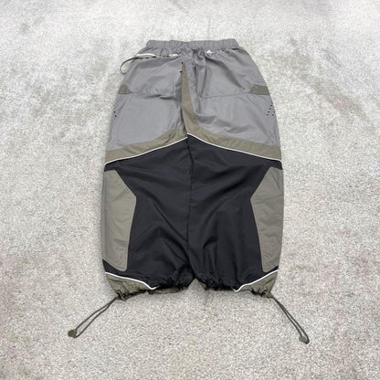 Adidas Stella McCartney tracksuit bottoms grey khaki Loose paneled unlined track pants adjustable