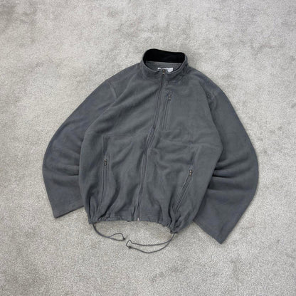 Grey Champion technical zip up fleece XXL y2k style autumn adjustable waist
