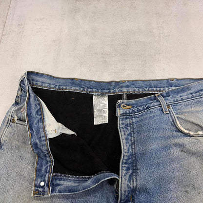 Blue Carhartt jeans W40L32 loose 90s style fleece lined denim pants skate style