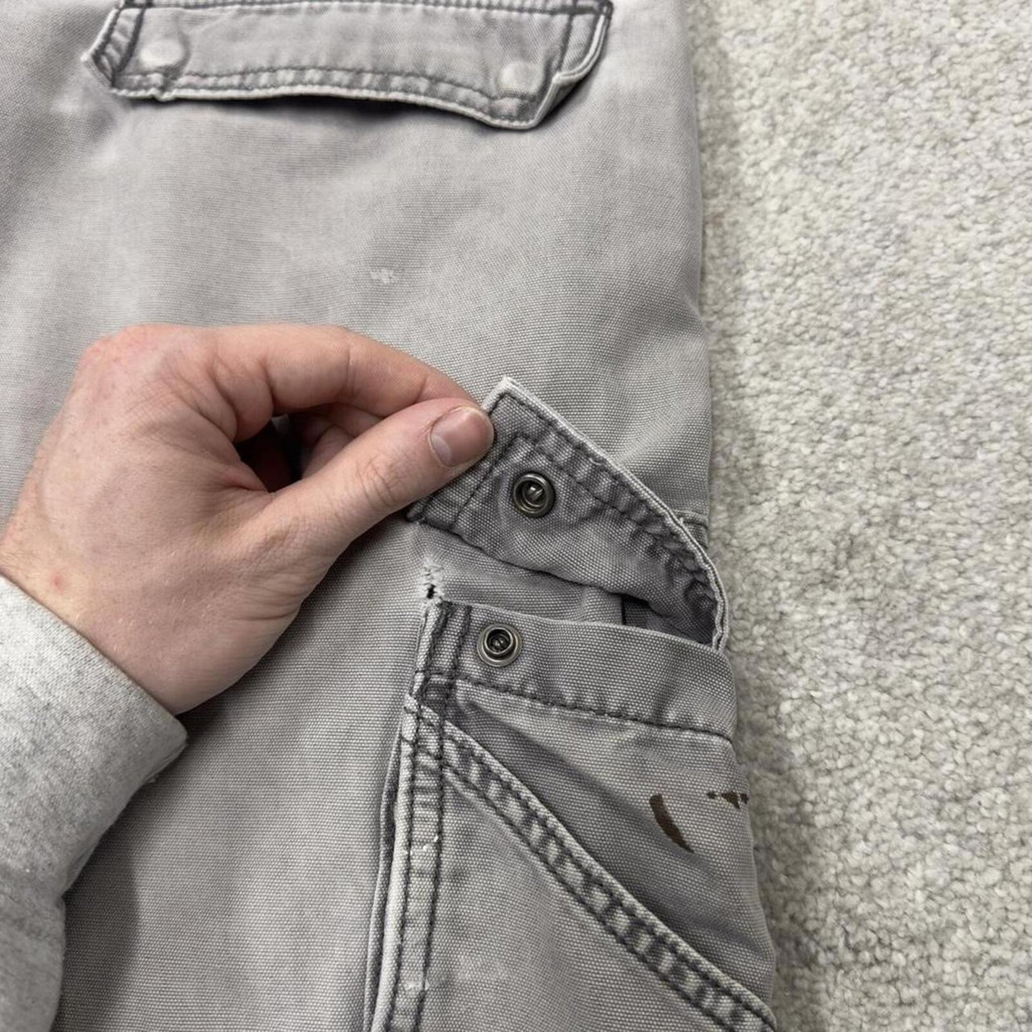 Carhartt cargo shorts loose canvas grey Canvasy relaxed fit skate style shorts