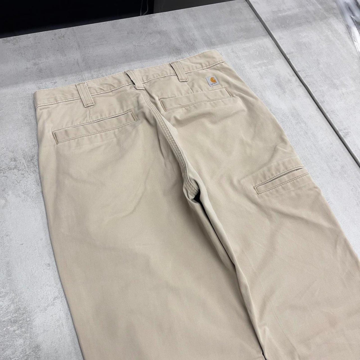 Mens Carhartt carpenter pants W32 L34 beige relaxed skater style cargos