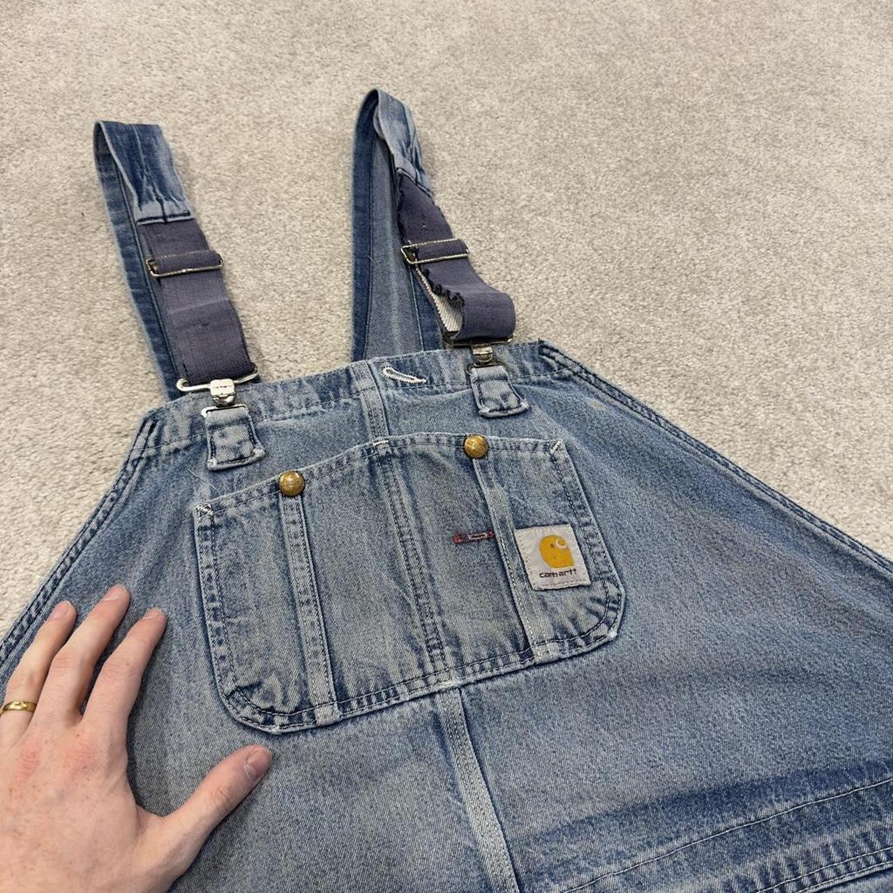 Carhartt dungarees baggy denim overalls blue Bib & brace utility workwear farmer