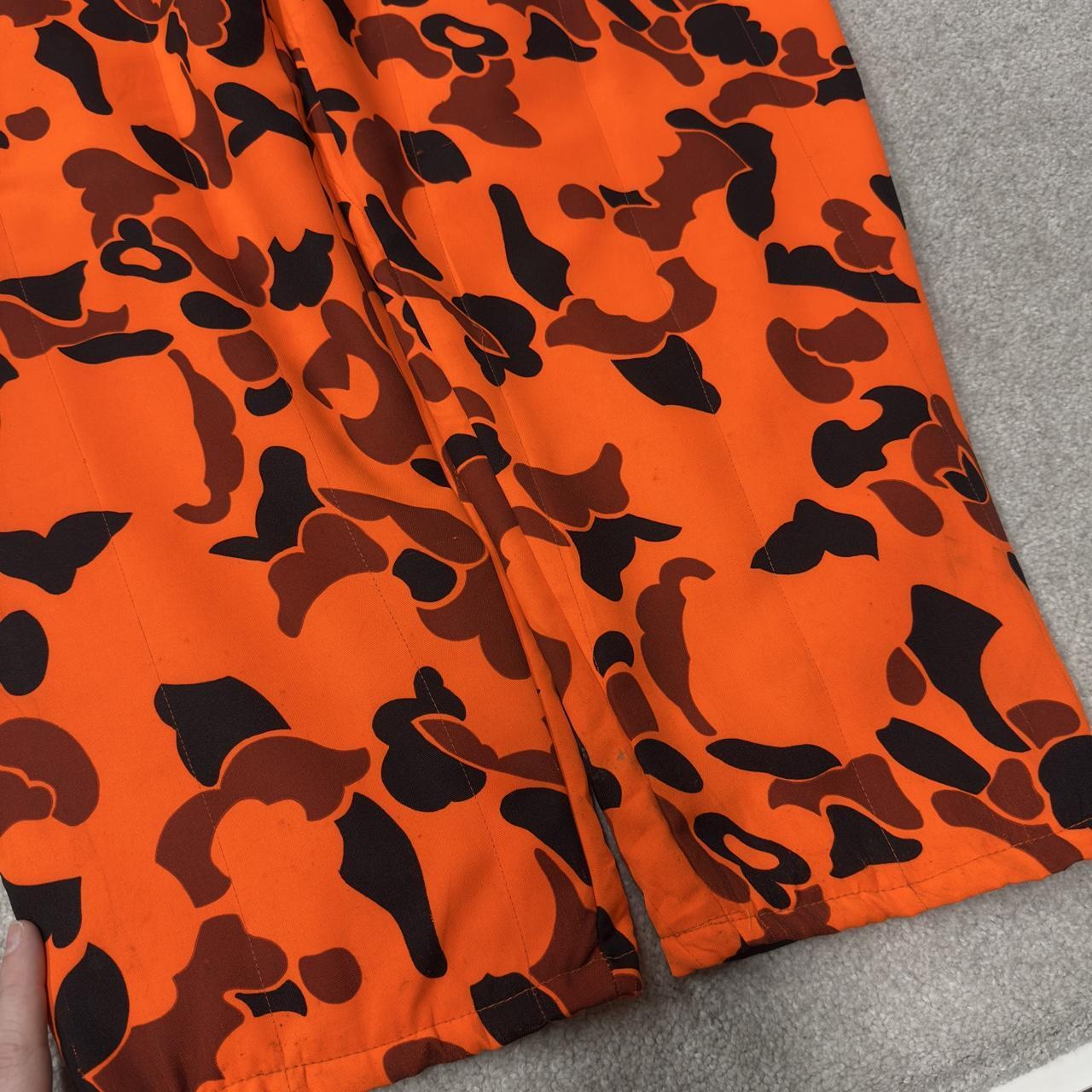 Vintage camo cargo pants y2k utility orange Baggy insulated camouflage hunting trousers