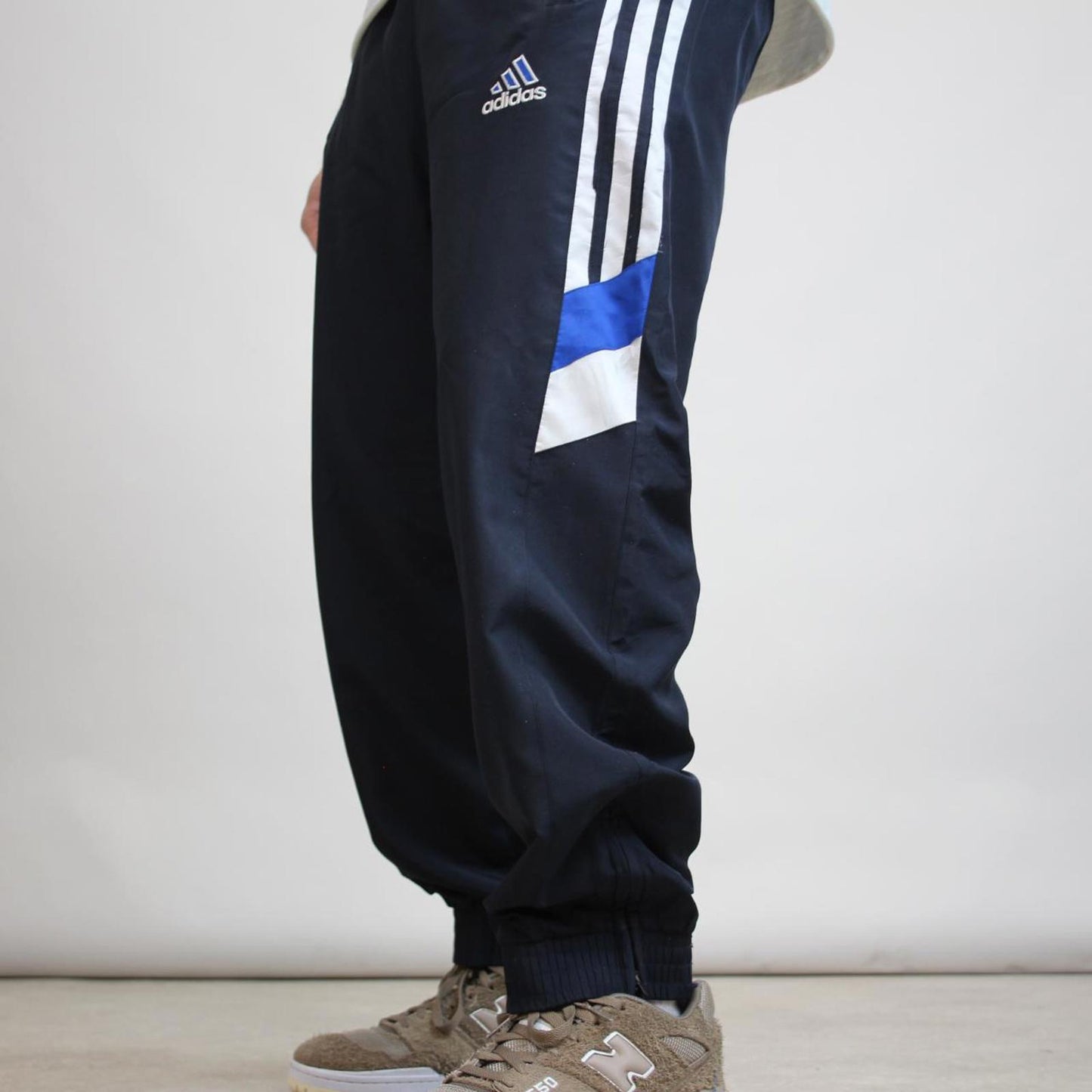 Navy Adidas embroidered trackies S