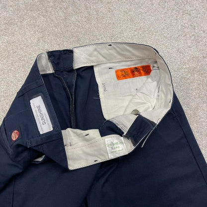 Navy Red Kap pants W34L31 loose y2k chino style skate trousers patch logo workwear