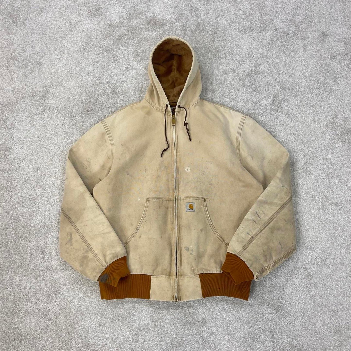 Vintage Carhartt hooded active jacket M canvas bomber