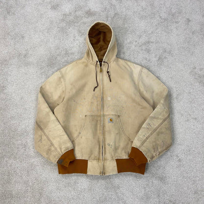 Vintage Carhartt hooded active jacket M canvas bomber
