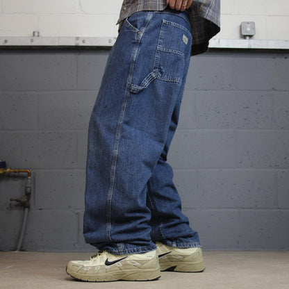Vintage Lee carpenter jeans y2k blue W36L30 Loose straight leg skater style utility workwear trouser