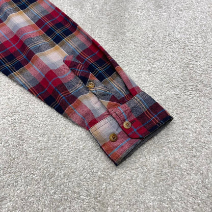 Y2K Dravus checkered plaid flannel shirt red Long sleeve check button down