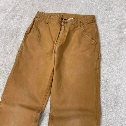 Tan Carhartt carpenter pants teens size 14 W26L28 loose canvas 90s style cargos
