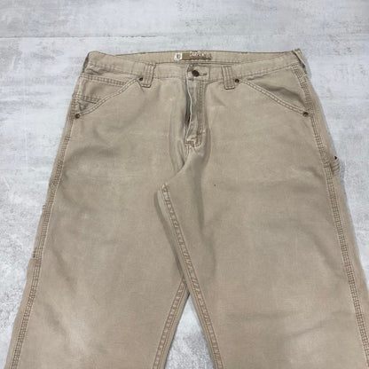 Baggy Lee carpenter pants W38L30 Loose wide leg cargo pants 90s style beige