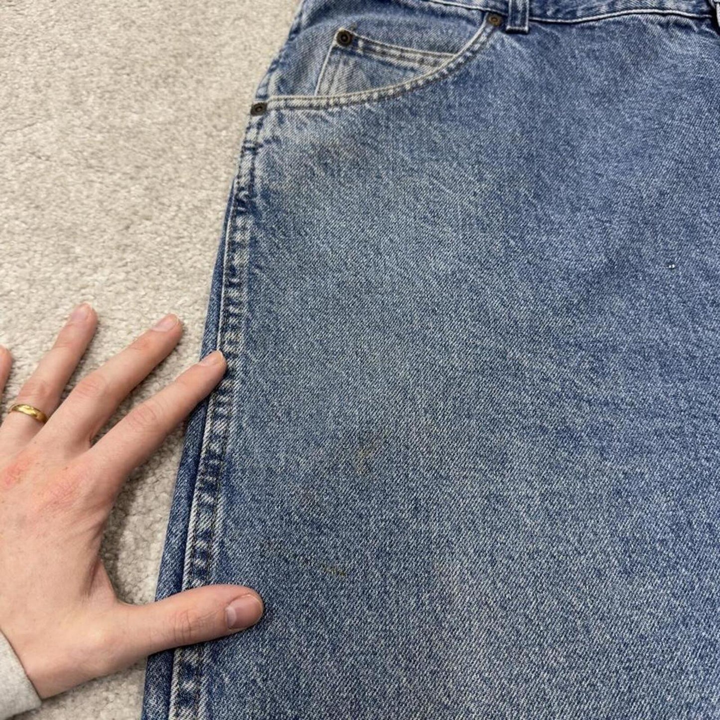 Vintage Wrangler jeans denim pants blue Loose straight leg 5 pocket 100% cotton denim jeans