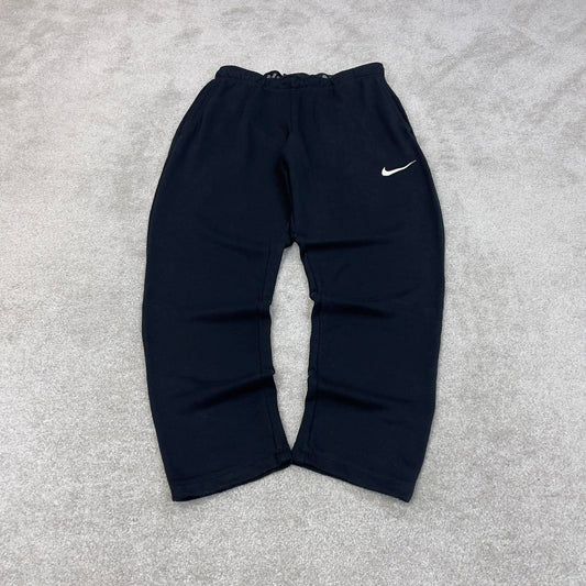 Loose Nike Trackies XL Black y2k 00s style Dri-Fit joggers print swoosh logo