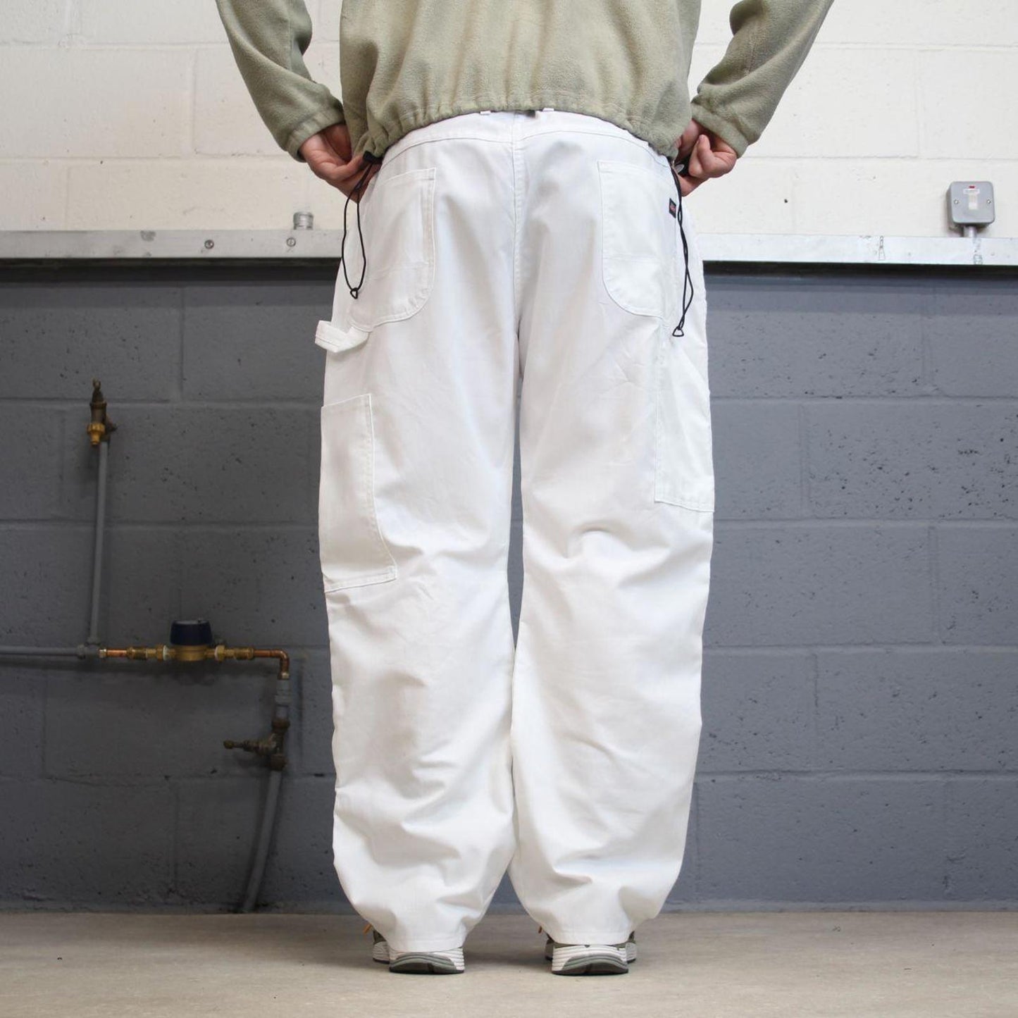 Y2K baggy Dickies carpenter pants white Loose wide-leg skater style painters cargo pants