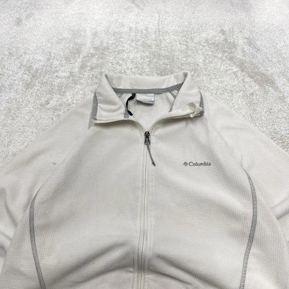 00s Columbia technical fleece XL women's white y2k style full zip up autumn casual outdoors hiking