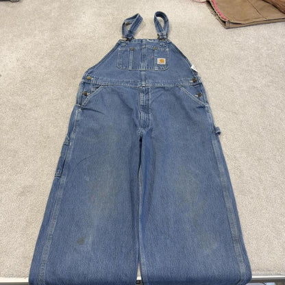 Carhartt denim Dungarees loose overalls blue Farmer workwear bib & brace utility