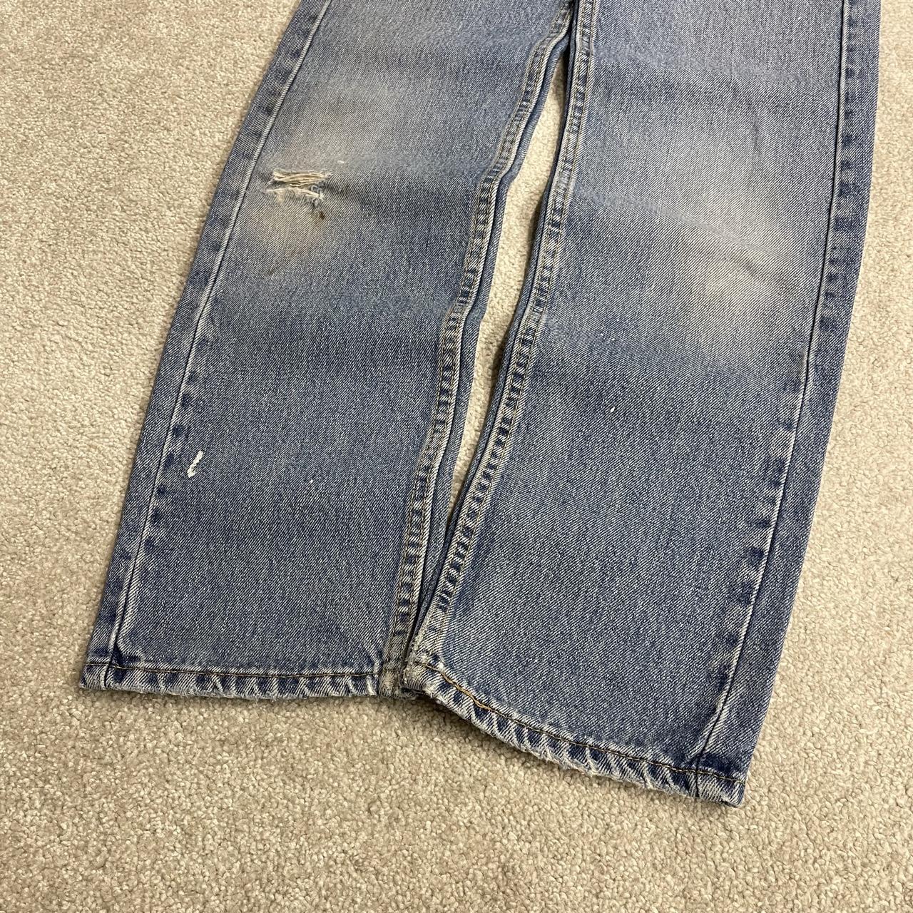Y2K Levi’s 505 jeans straight leg washed blue Straight fit 5 pocket pants belt loops red tab logo