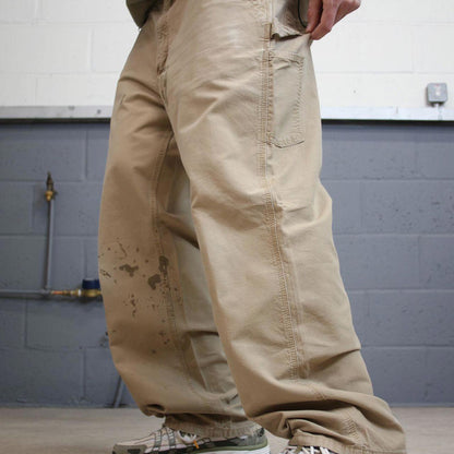 Y2K Carhartt carpenter jeans khaki Loose canvasy skate style workwear cargo pants