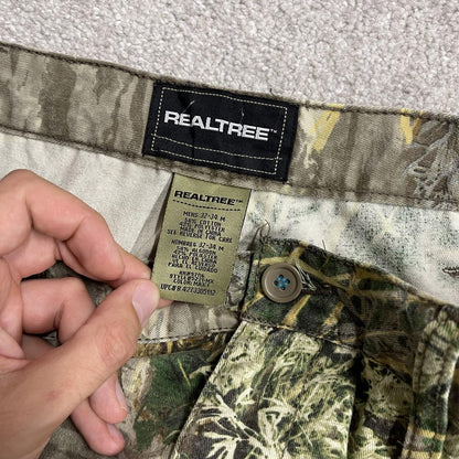 Realtree baggy camo cargo pants green Wide leg camouflage Y2K hunting utility trousers