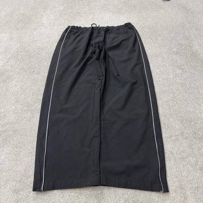 Y2K baggy Nike tracksuit bottoms black wide leg XXL Mesh lining drawstring waist swoosh logo
