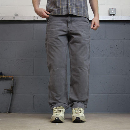 Carhartt carpenter pants relaxed y2k grey Straight leg skater style workwear pants