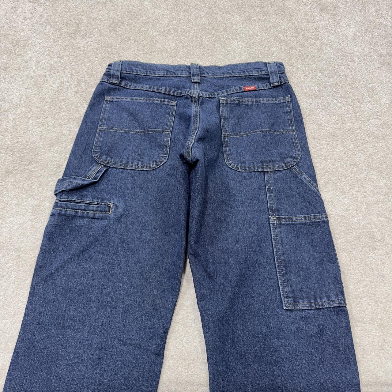 Wrangler carpenter jeans fleece lined y2k blue W30L32 straight leg skater utility workwear trousers