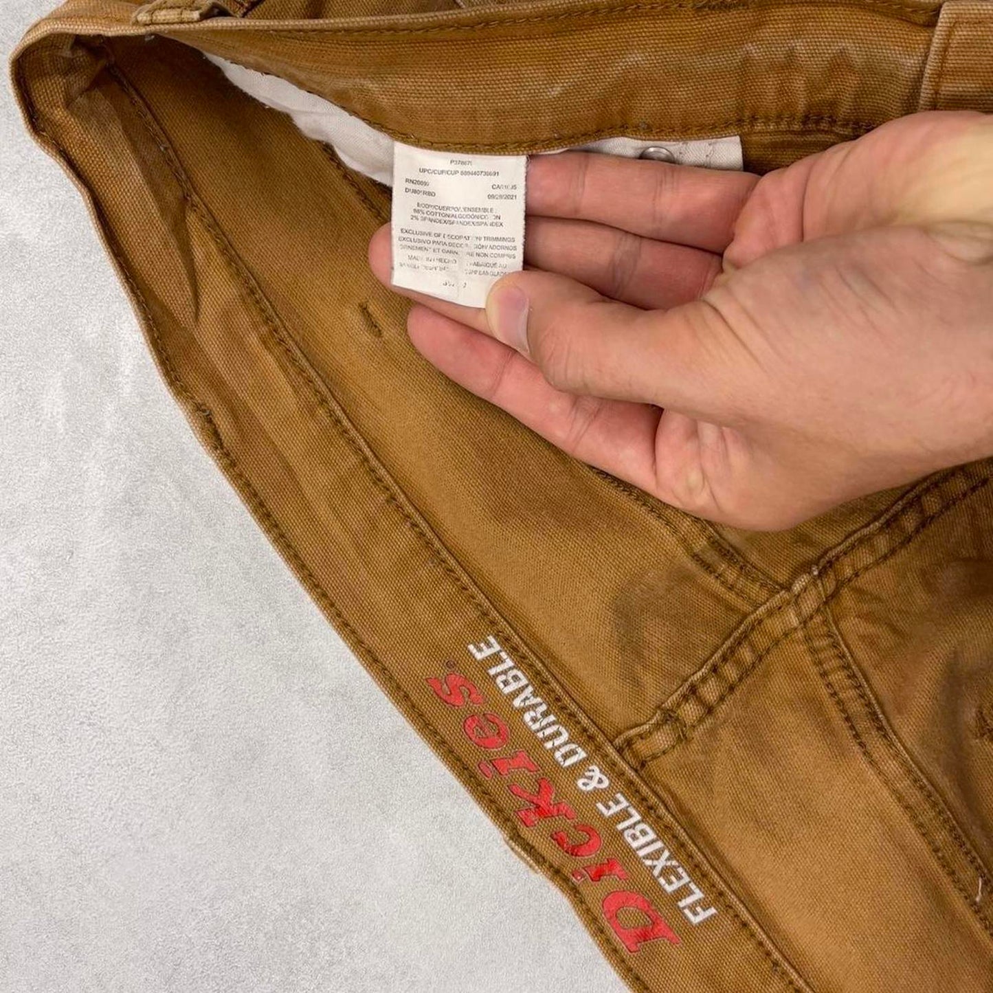 Tan Dickies carpenter jeans W38L30 loose canvas 90s skater style cargo pants